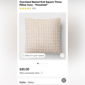 ISO~ Target Threshold pillow ivory